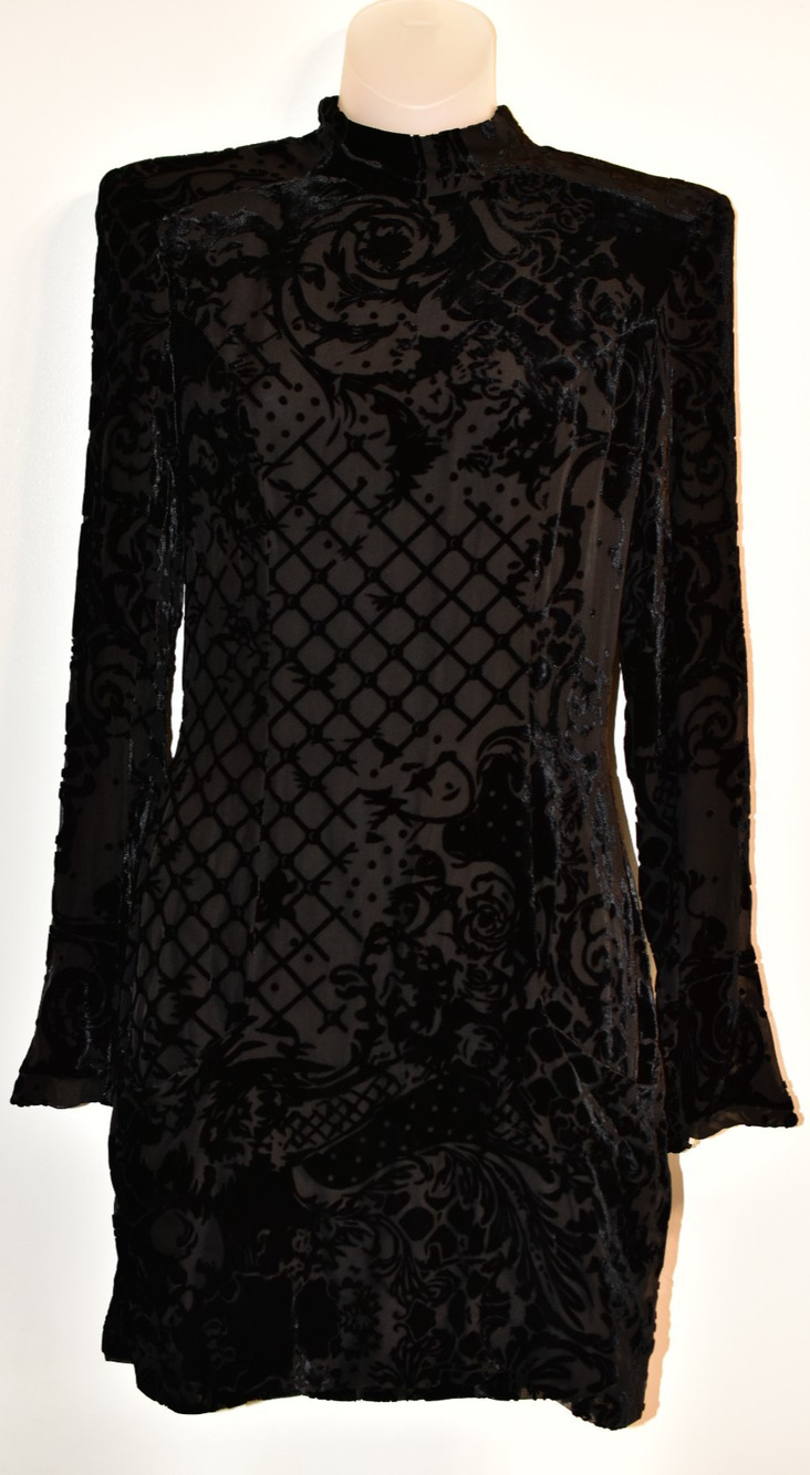 Balmain x H&M Black Velvet Burnout Sheer Mini Dress Runway US 6 NWT Limited Ed